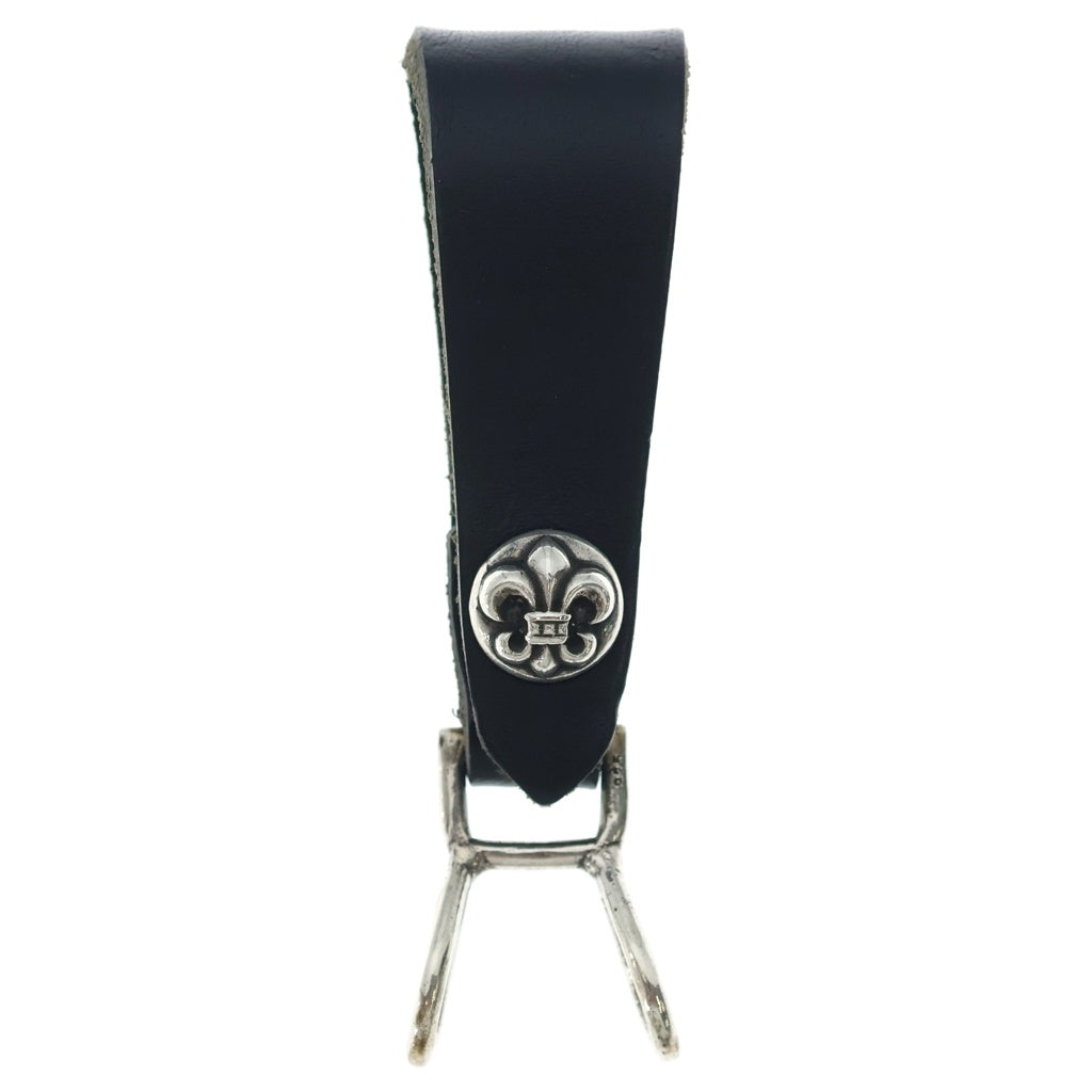 CHROME HEARTS(クロムハーツ) BELT LOOP BSフレアボタンレザーベルトループ シルバー/ブラック BCA401