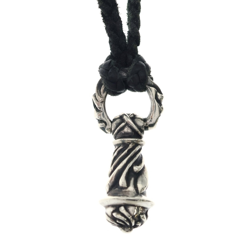 CHROME HEARTS(クロムハーツ) CAMPANA カンパナ レザーブレイド ペンダント ネックレス シルバー/ブラック