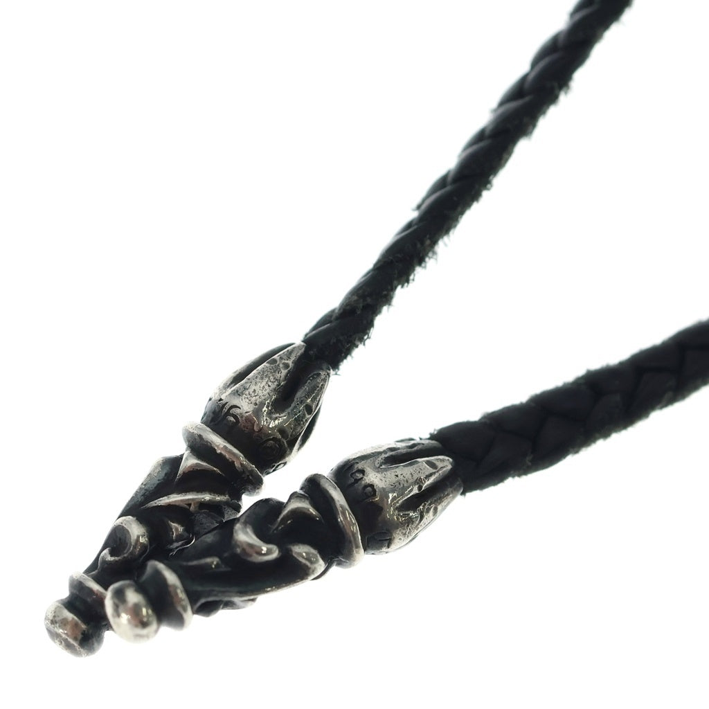 CHROME HEARTS(クロムハーツ) CAMPANA カンパナ レザーブレイド ペンダント ネックレス シルバー/ブラック