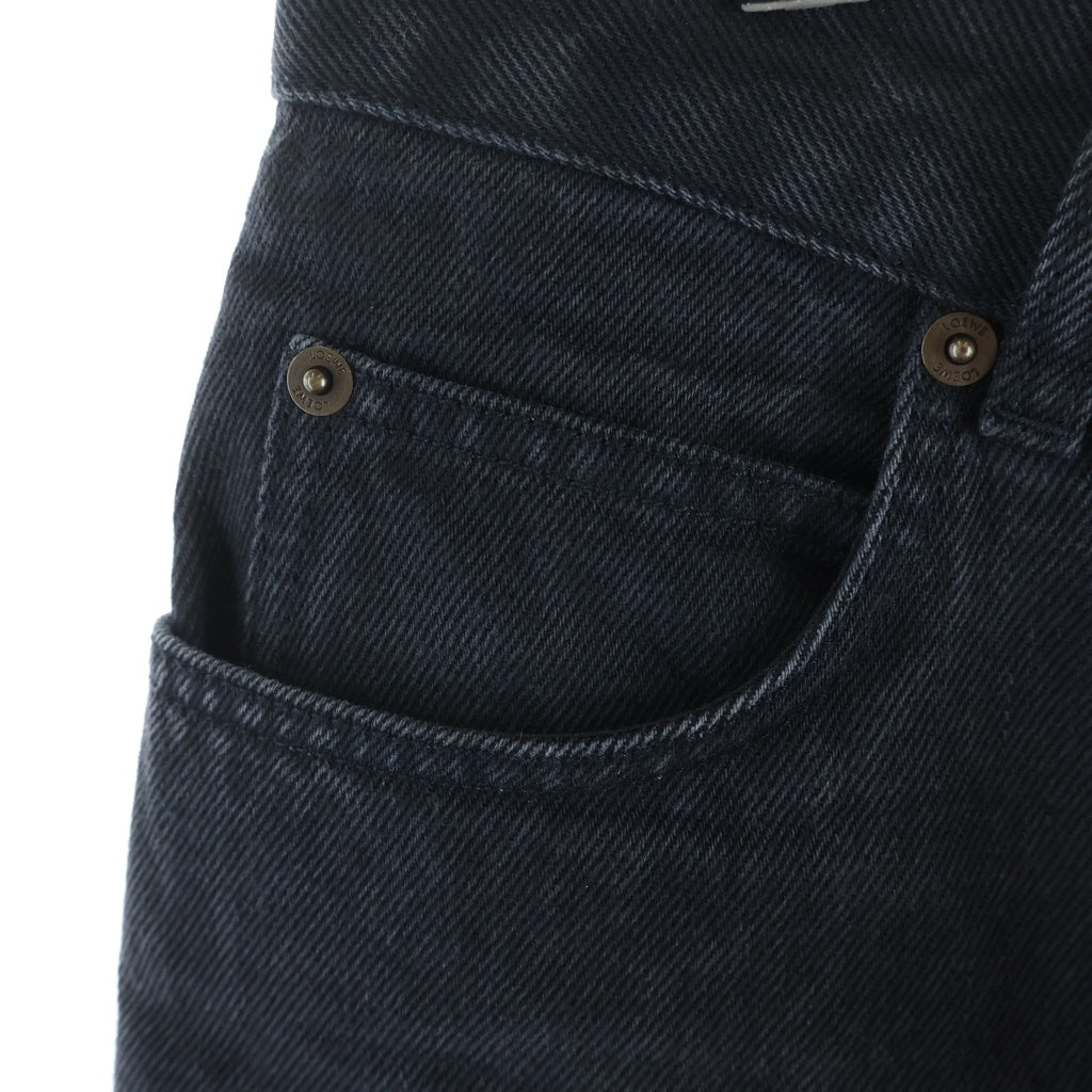 LOEWE(ロエベ) 25AW ANAGRAM BAGGY JEANS アナグラムバギージーンズ ボタンフライ ロゴ刺繍 ワイドデニムパンツ ブラック H526Y11WA4