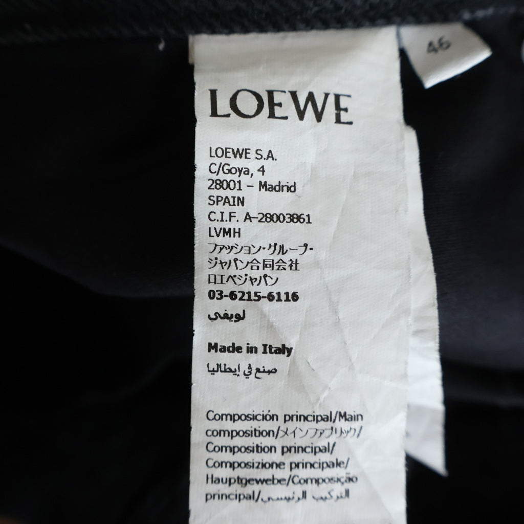 LOEWE(ロエベ) 25AW ANAGRAM BAGGY JEANS アナグラムバギージーンズ ボタンフライ ロゴ刺繍 ワイドデニムパンツ ブラック H526Y11WA4