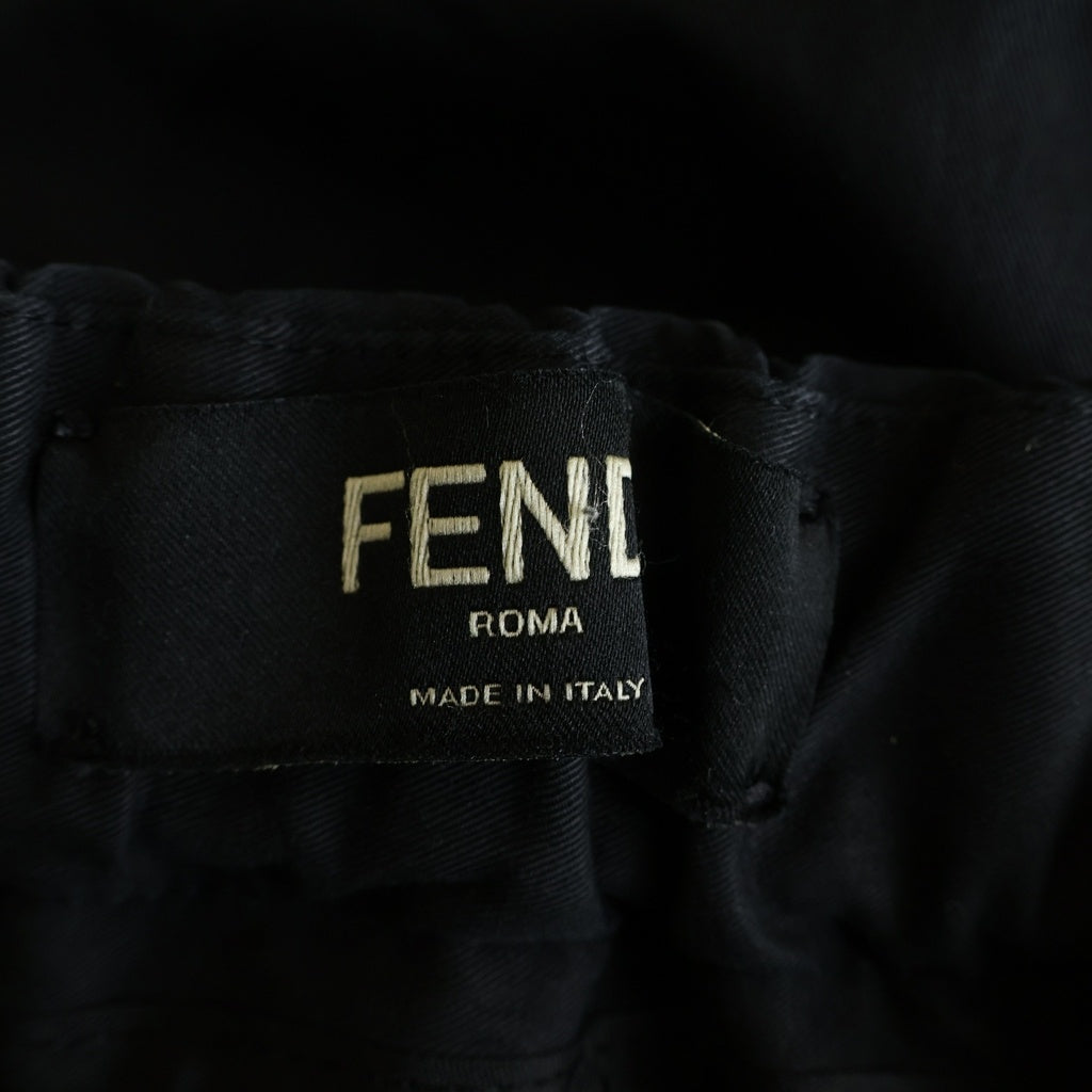 FENDI(フェンディ) ロゴベルト コットンツイルパンツ ブラック FB0584 ACBW