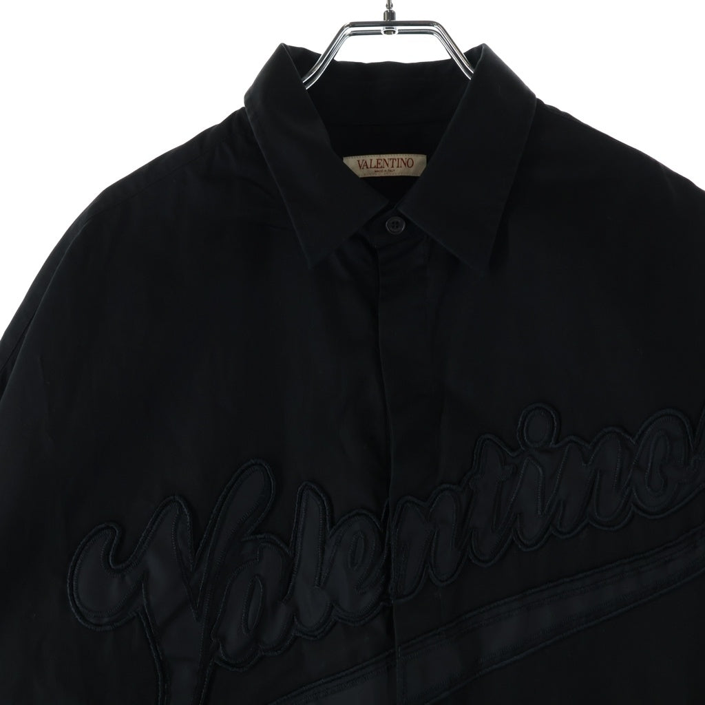VALENTINO(ヴァレンティノ) Short-Sleeved Shirt With Maxi Logo Pat マキシロゴパット ショートスリーブシャツ 半袖シャツ ブラック 2V3AAD158YH