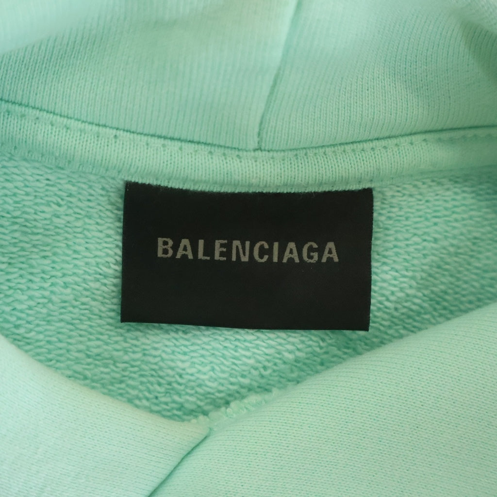 BALENCIAGA(バレンシアガ) ポリティカル キャンペーンロゴ刺繍 オーバーサイズ プルオーバーパーカー ライトグリーン 620973