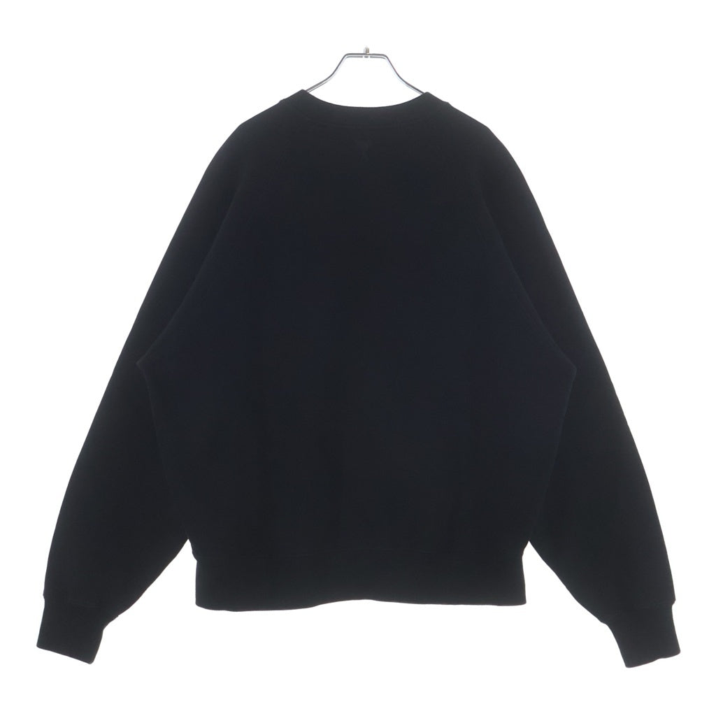 AMI Alexandre Mattiussi(アミアレクサンドルマテュッシ) SWEATSHIRT フラントロゴプリント クルーネック 長袖スウェット ブラック USW024.747