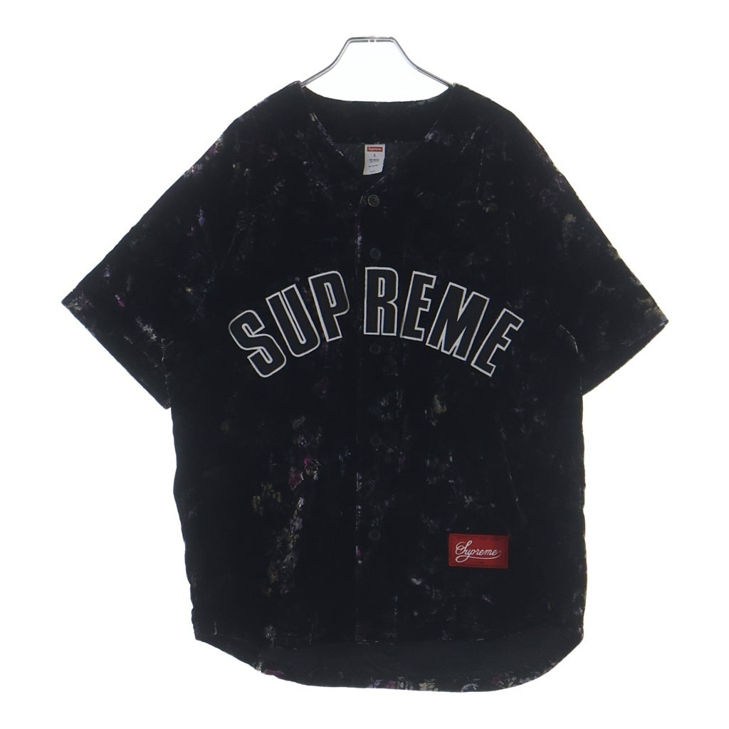 SUPREME(シュプリーム) 19AW Floral Velour Baseball Jersey フロント 