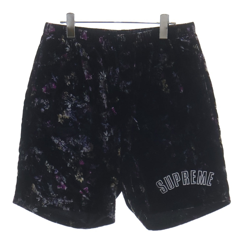 SUPREME(シュプリーム) 19AW Floral Velour Shorts アーチロゴ ベロア 
