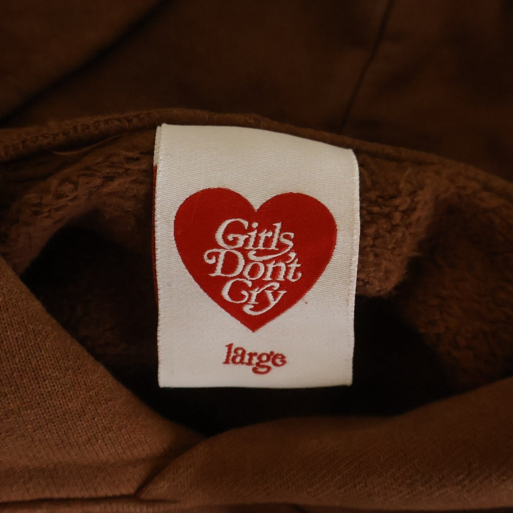 Girls Don't Cry(ガールズドントクライ) LOGO HOODIE プルオーバー パーカー ブラウン