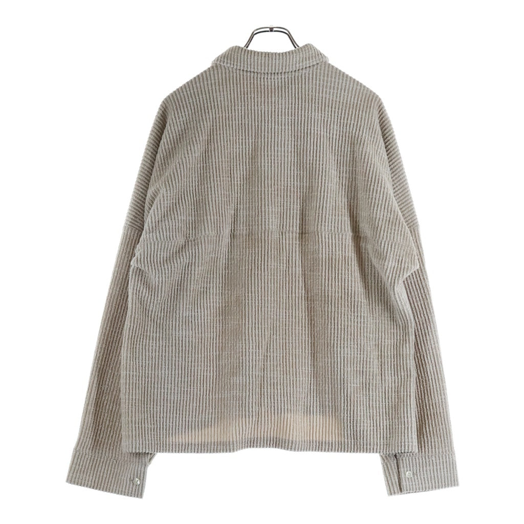 ANCELLM(アンセルム) CUT STRIPE SHIRT カット ストライプ 長袖シャツ アイボリー ANC-CT95