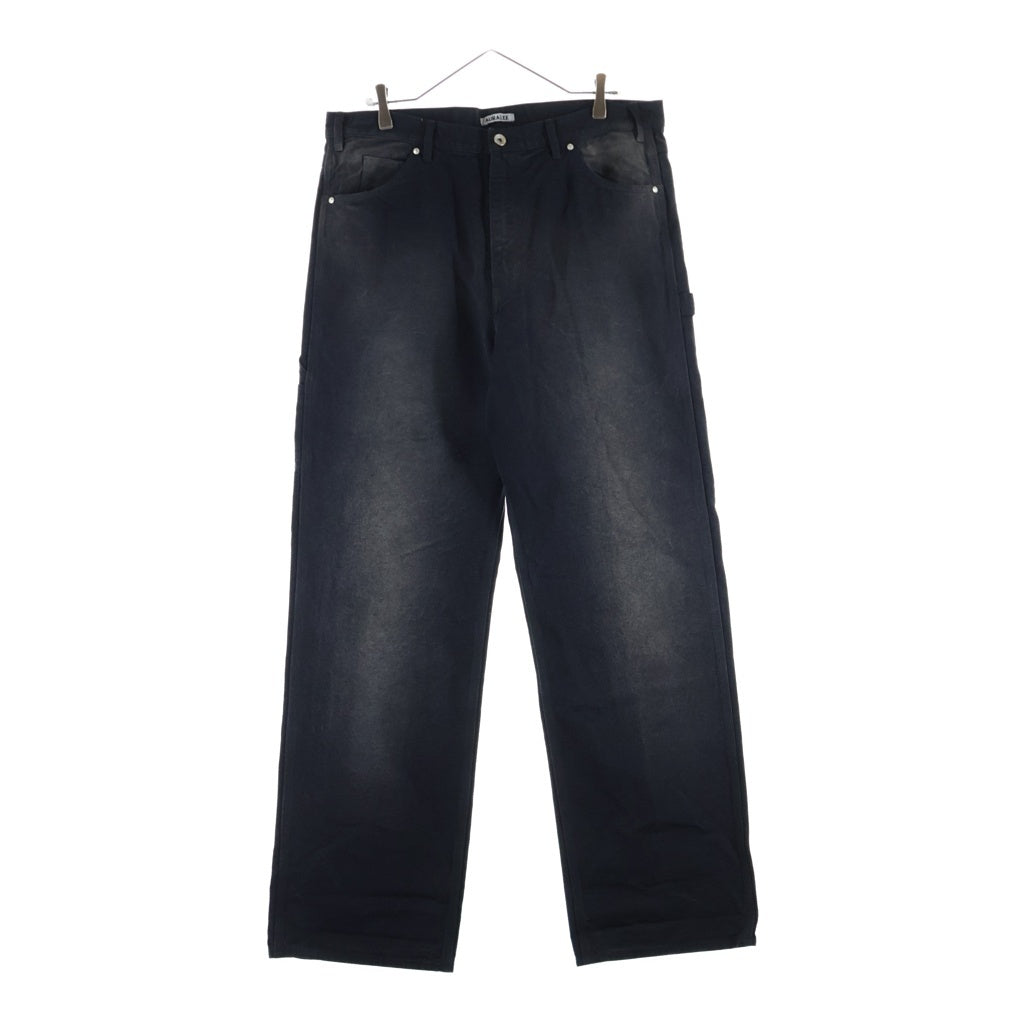 AURALEE(オーラリー) PRODUCT DYED ORGANIC COTTON DUCK ウォッシュ加工 オーガニックコットン ワイドデニムパンツ ブラック A25AP03CD