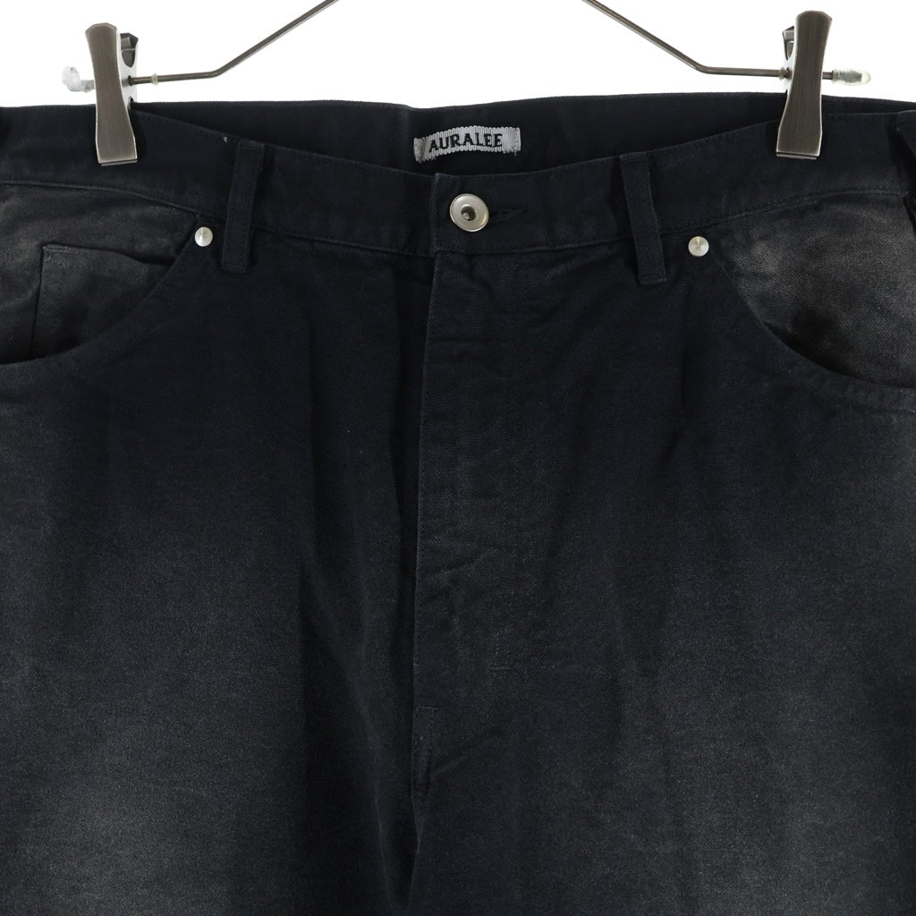AURALEE(オーラリー) PRODUCT DYED ORGANIC COTTON DUCK ウォッシュ加工 オーガニックコットン ワイドデニムパンツ ブラック A25AP03CD