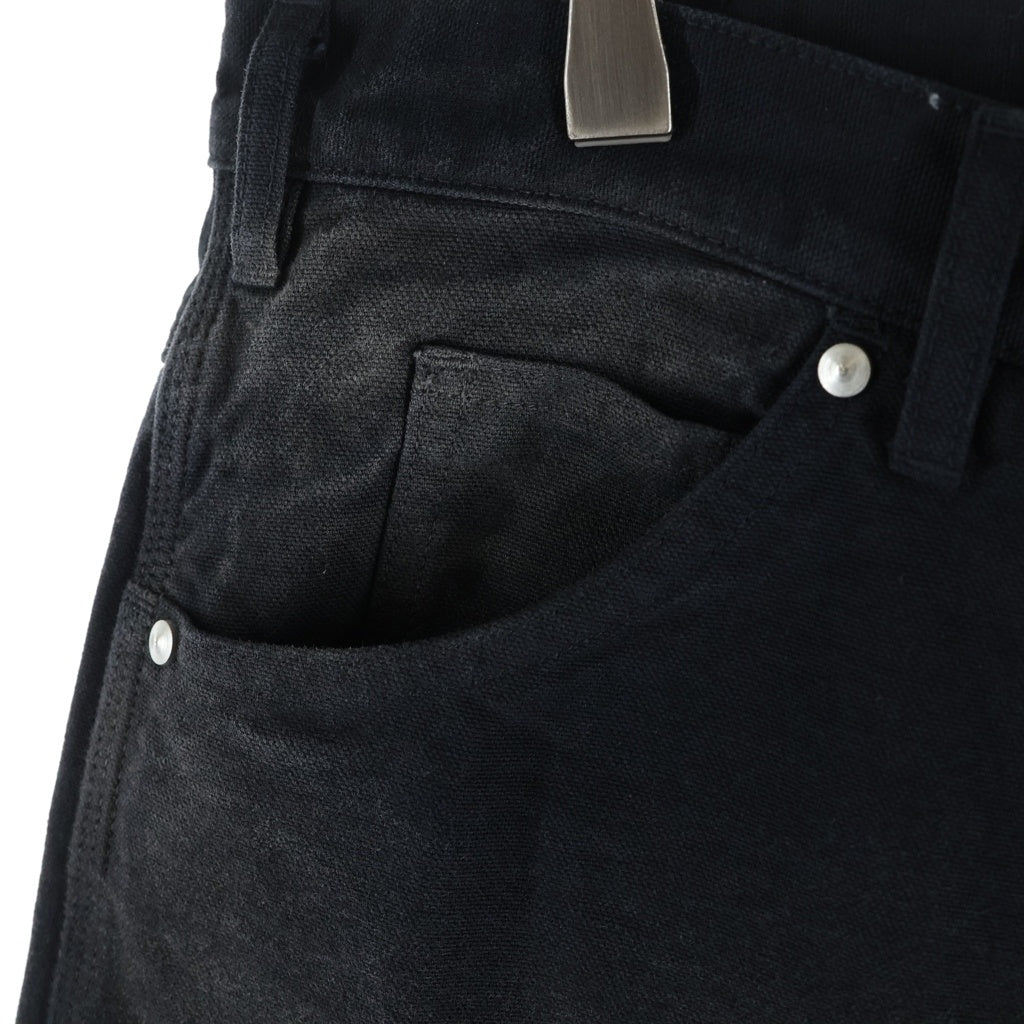 AURALEE(オーラリー) PRODUCT DYED ORGANIC COTTON DUCK ウォッシュ加工 オーガニックコットン ワイドデニムパンツ ブラック A25AP03CD