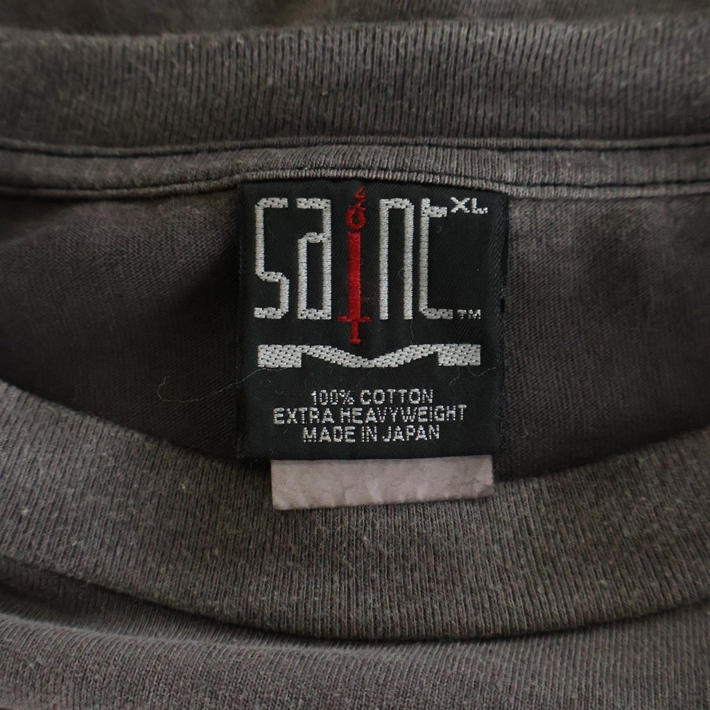 SAINT MICHAEL(セントマイケル) 22SS The Saint Army L/S TEE ザセントアーミー 両面プリント クルーネック 長袖Tシャツ チャコールグレー SM-S22-0000-032