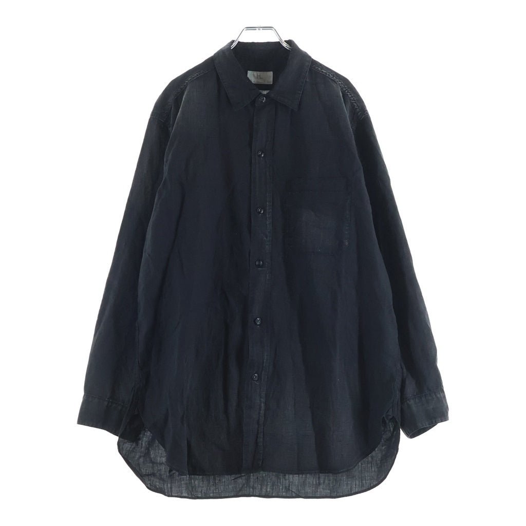 NO BRAND(ノーブランド) 26SS HERILL U S N Linen Shirt ヘリル リネン 長袖シャツ ブラック 26-050-HL-8050-10