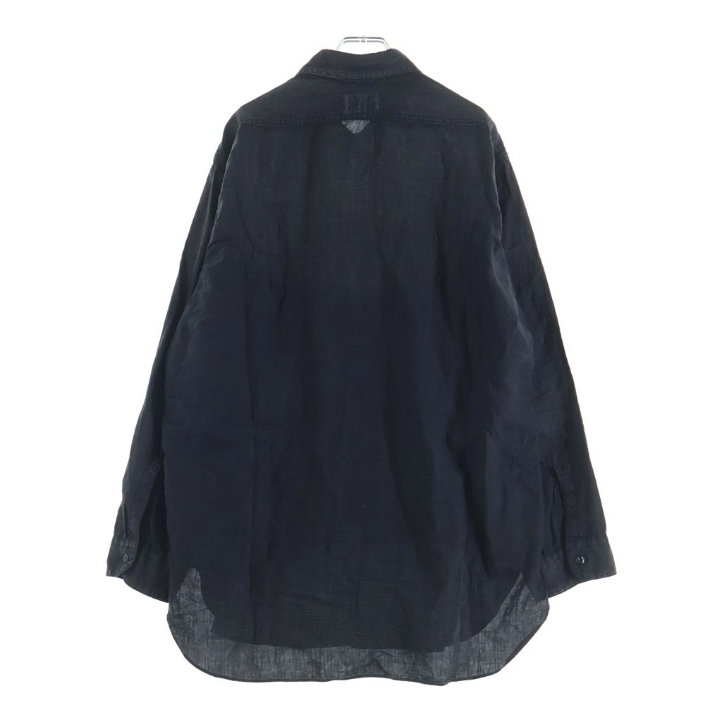 NO BRAND(ノーブランド) 26SS HERILL U S N Linen Shirt ヘリル リネン 長袖シャツ ブラック 26-050-HL-8050-10