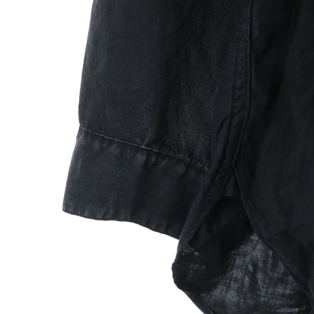 NO BRAND(ノーブランド) 26SS HERILL U S N Linen Shirt ヘリル リネン 長袖シャツ ブラック 26-050-HL-8050-10