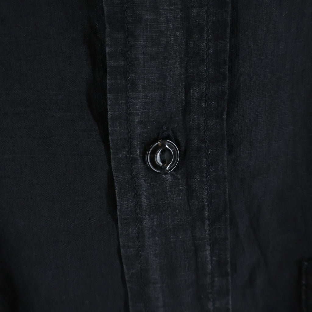 NO BRAND(ノーブランド) 26SS HERILL U S N Linen Shirt ヘリル リネン 長袖シャツ ブラック 26-050-HL-8050-10
