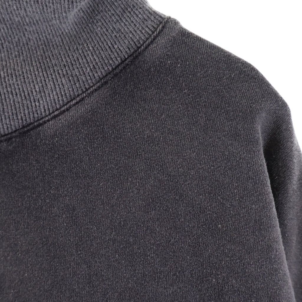 NO BRAND(ノーブランド) barbell object zip sweat fade バーベルオブジェクト フェード加工 ジップアップ 長袖スウェット トレーナー グレー