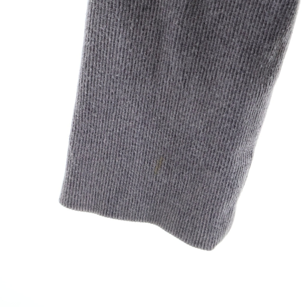 NO BRAND(ノーブランド) barbell object zip sweat fade バーベルオブジェクト フェード加工 ジップアップ 長袖スウェット トレーナー グレー
