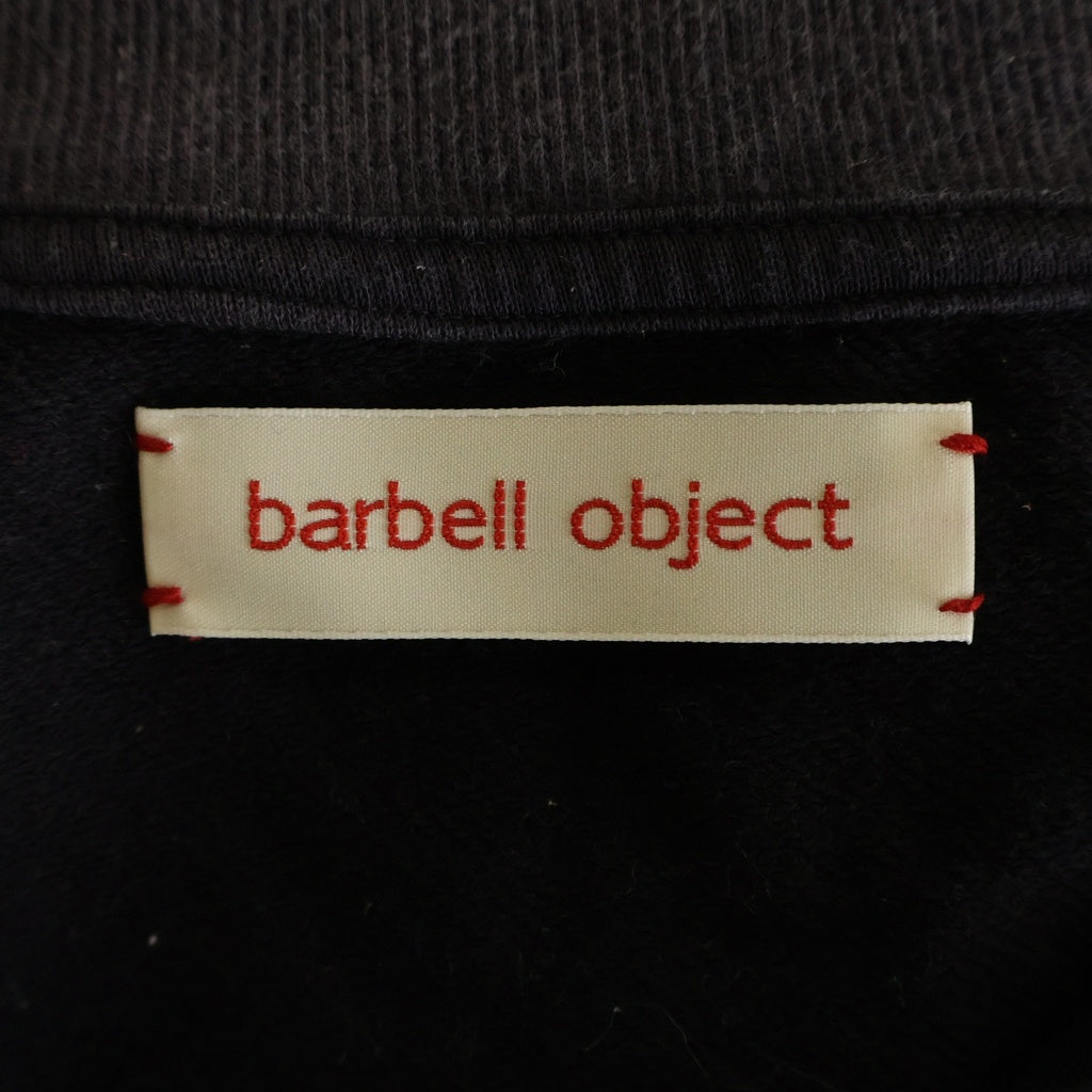 NO BRAND(ノーブランド) barbell object zip sweat fade バーベルオブジェクト フェード加工 ジップアップ 長袖スウェット トレーナー グレー