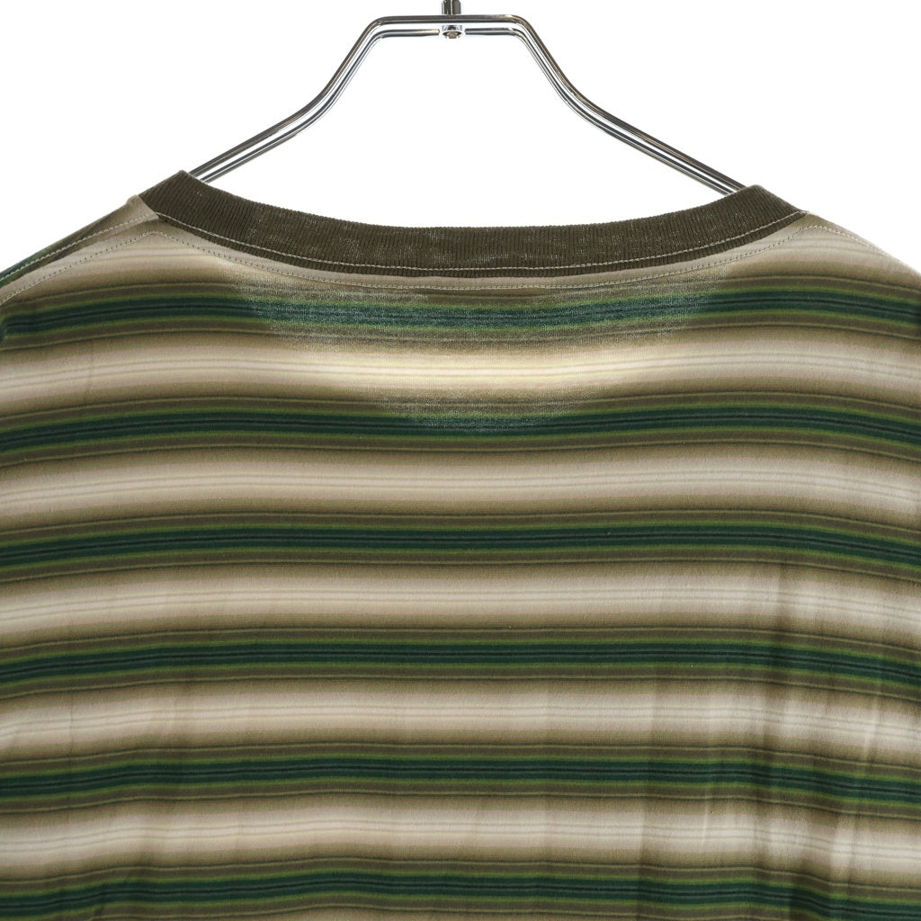 AURALEE(オーラリー) 25AW GRADIENT STRIPE JERSEY TEE ストライプ 半袖Tシャツ グリーン A25AT02GJ