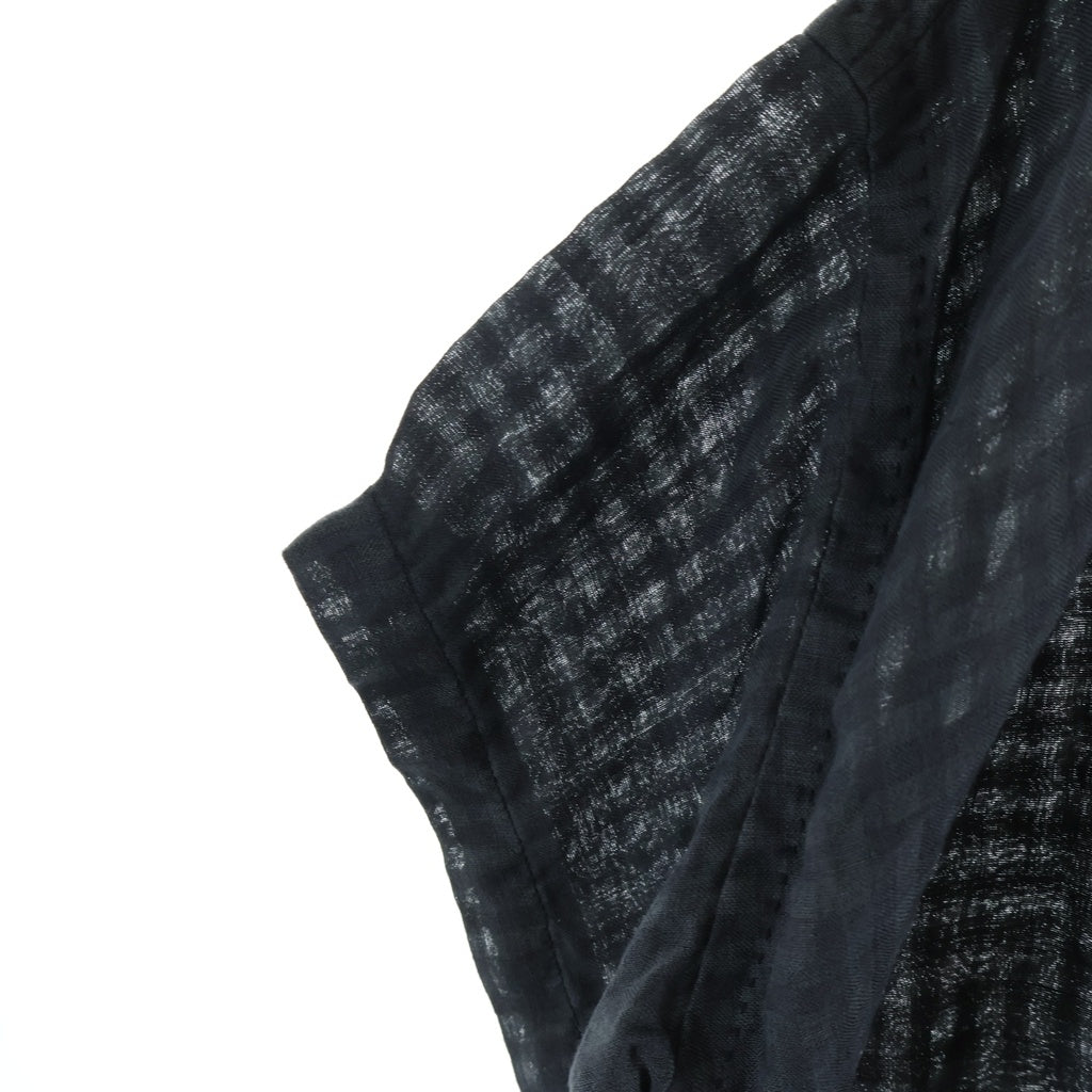 NO BRAND(ノーブランド) kaval カヴァル コットン シースルー 半袖シャツ ブラック