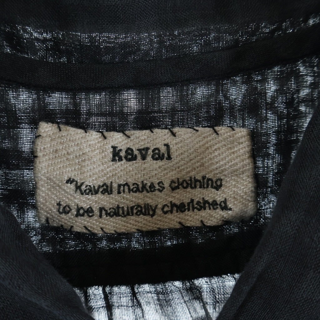 NO BRAND(ノーブランド) kaval カヴァル コットン シースルー 半袖シャツ ブラック