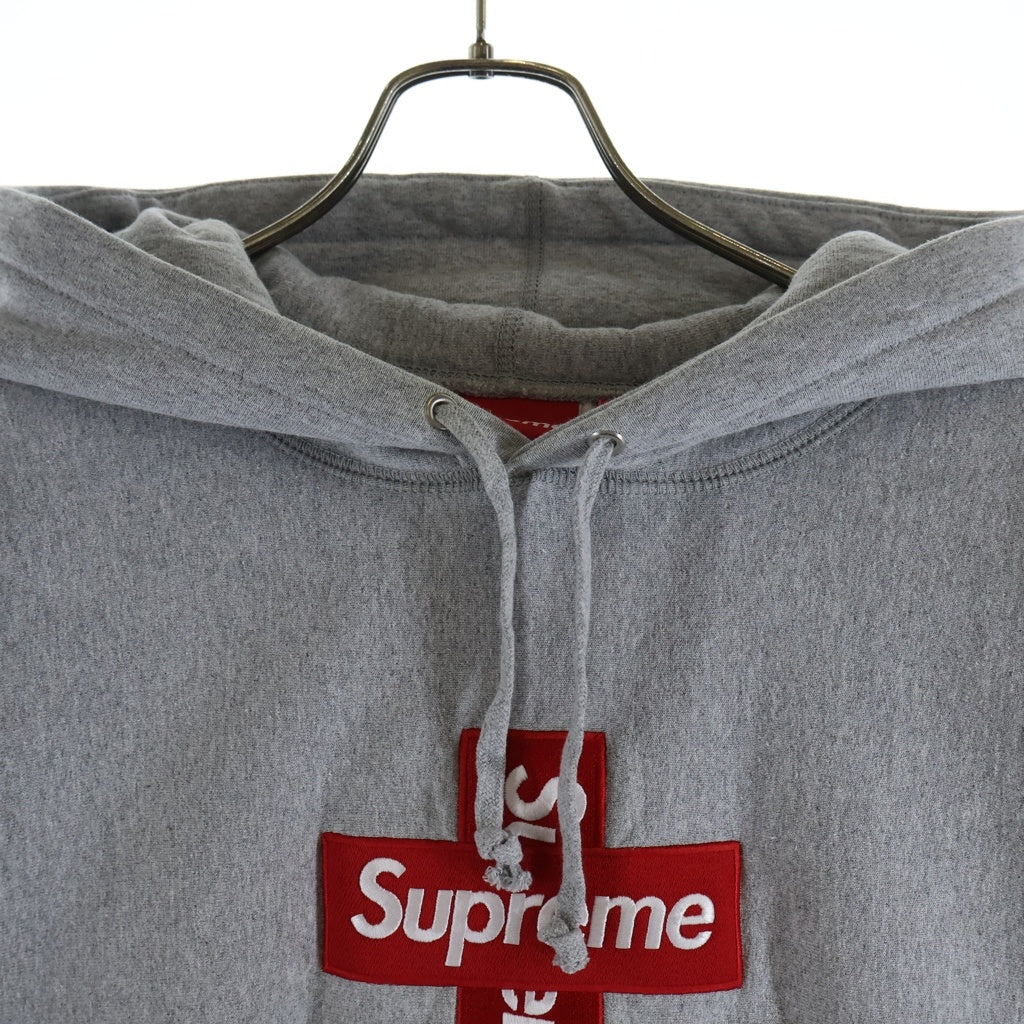 SUPREME(シュプリーム) 20AW Cross Box Logo Hooded Sweatshirt クロスボックスロゴ プルオーバースウェットパーカー フーディ グレー
