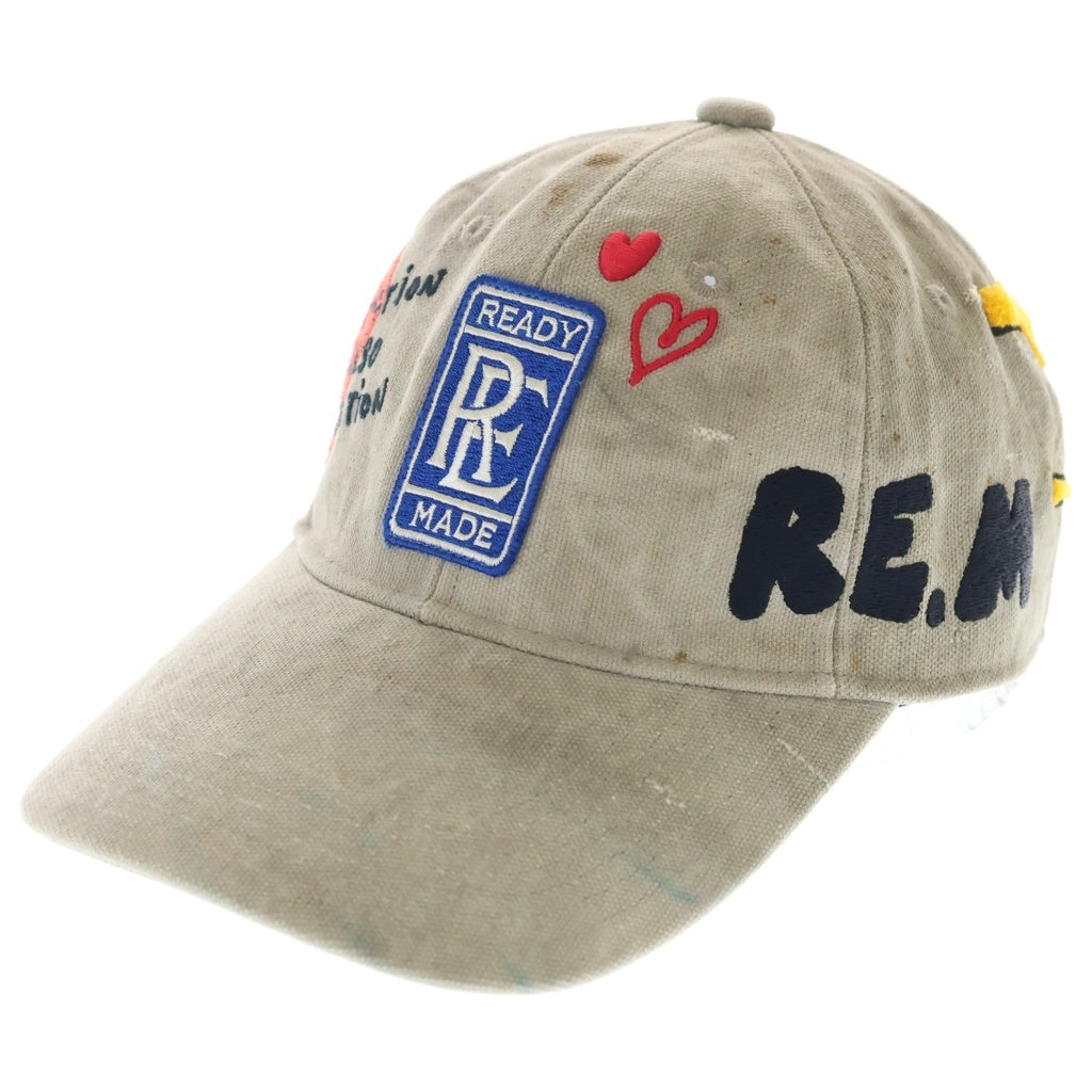 READY MADE(レディメイド) 21SS ロゴパッチ ヴィンテージ加工 キャップ グレー RE-CO-WH-00-00-149