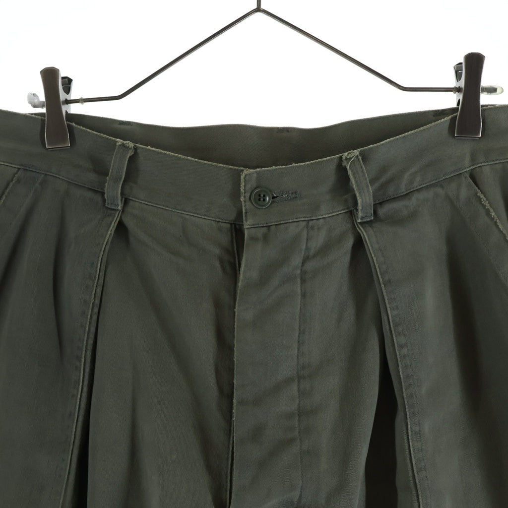A.PRESSE(アプレッセ) 25SS Vintage USAF Hemmed Bottoms ヴィンテージ加工 コットン ミリタリーパンツ カーキ 25SAP-04-14T