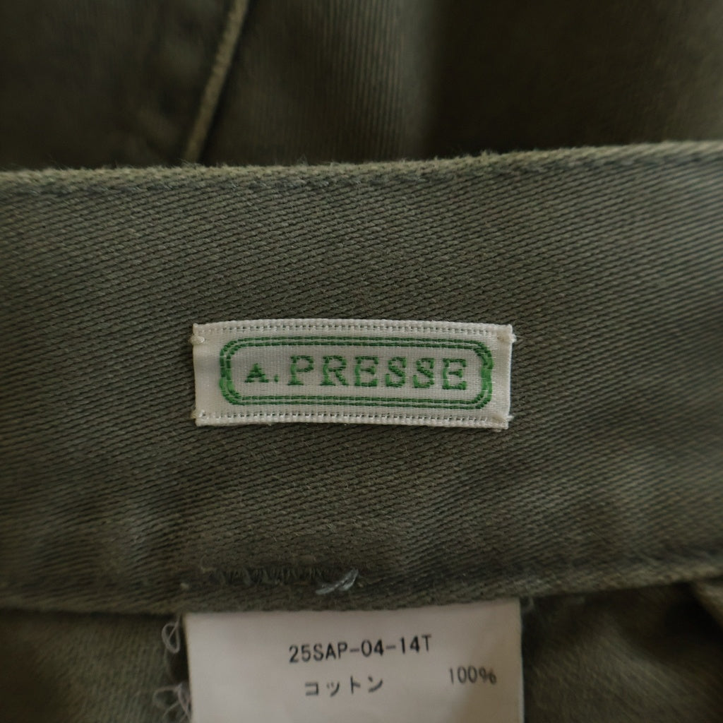 A.PRESSE(アプレッセ) 25SS Vintage USAF Hemmed Bottoms ヴィンテージ加工 コットン ミリタリーパンツ カーキ 25SAP-04-14T