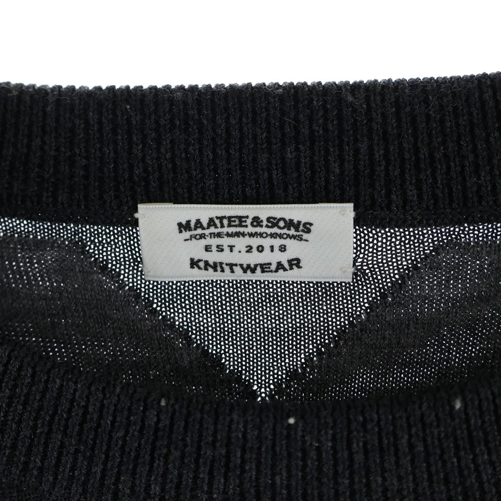 MAATEE&SONS(マーティーアンドサンズ) クルーネック 長袖ニット セーター グレー