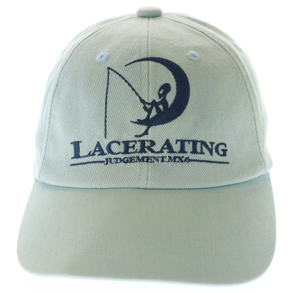 SAINT MICHAEL(セントマイケル) 25SS 6PANNEL LACERATING CAP 6パネル キャップ 刺繍デザイン ブルー SM-HR8-0000-078