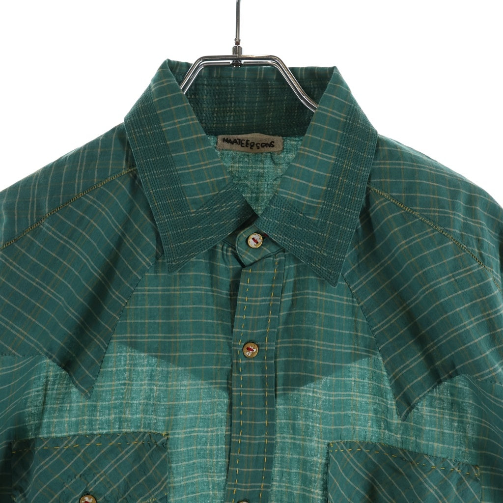 MAATEE&SONS(マーティーアンドサンズ) 25AW GUPTA WESTERN グプタ ウエスタン チェック 長袖シャツ グリーン MT5303-0605