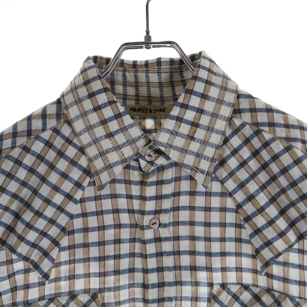 MAATEE&SONS(マーティーアンドサンズ) 25AW GUPTA WESTERN グプタ ウエスタン チェック 長袖シャツ ホワイト MT5303-0605