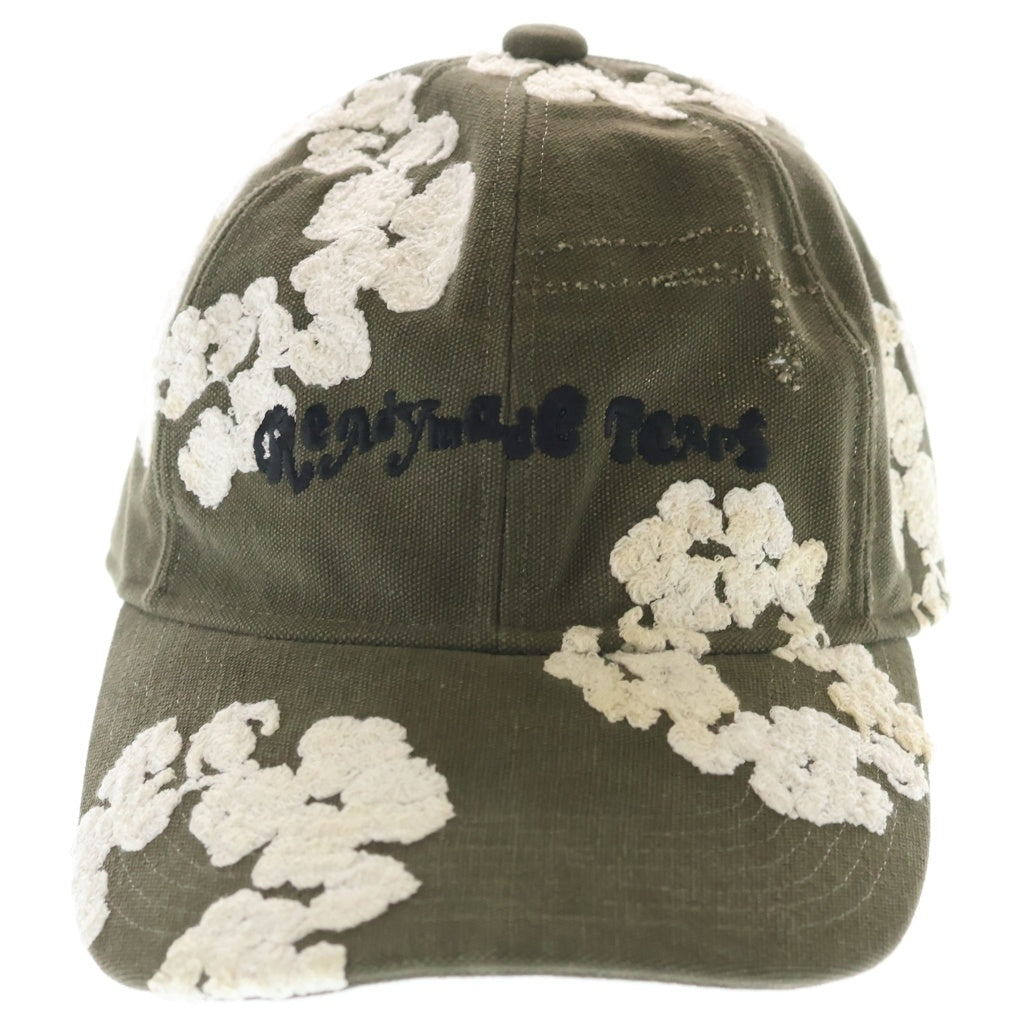 READY MADE(レディメイド) ×DENIM TEARS デニムティアーズ COTTON WREATH CAP コットンリース キャップ 刺繍デザイン カーキ RE-DT-KH-00-00-15