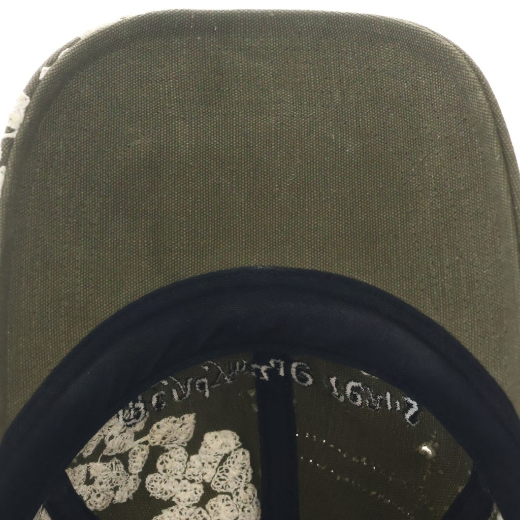 READY MADE(レディメイド) ×DENIM TEARS デニムティアーズ COTTON WREATH CAP コットンリース キャップ 刺繍デザイン カーキ RE-DT-KH-00-00-15