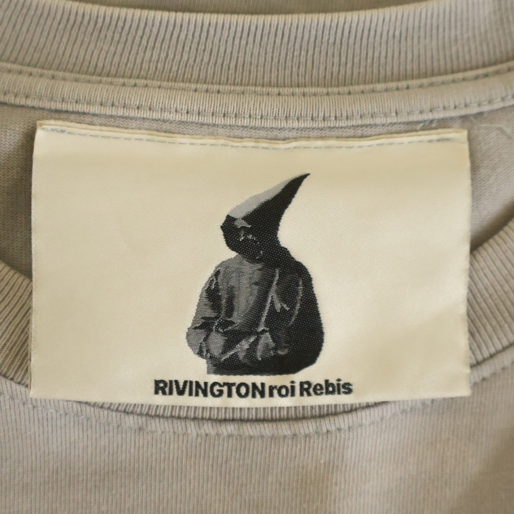 RRR123 RIVINGTON roi Rebis(リヴィントンロイレビス) ロゴプリント 半袖 クルーネック Tシャツ グレー