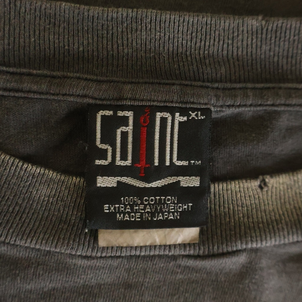 SAINT MICHAEL(セントマイケル) 24AW IDEOLOGICAL S/S TEE 半袖 クルーネック Tシャツ ブラック SM-YS1-0000-005