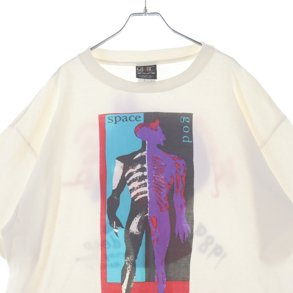 SAINT MICHAEL(セントマイケル) 23SS SPACE GOD S/S TEE 半袖 クルーネック Tシャツ ホワイト SM-S23-0000-022