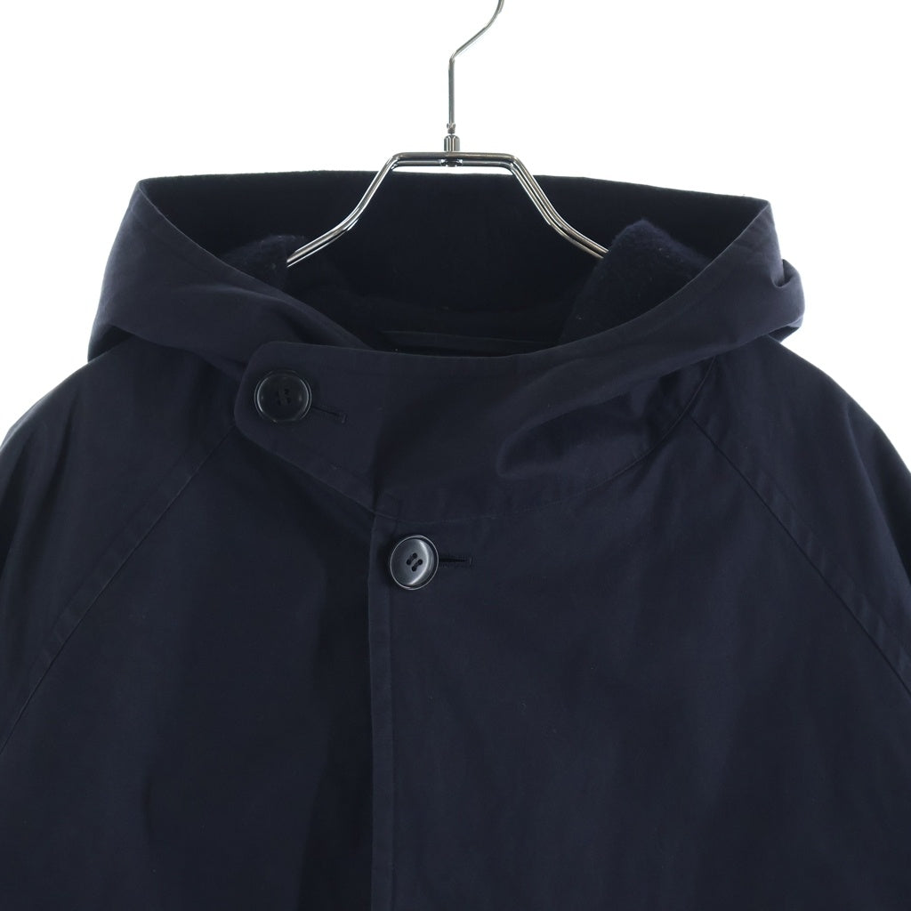 COMOLI(コモリ) 22AW コットン ベンタイル フーデッド コート ブラック W03-04012