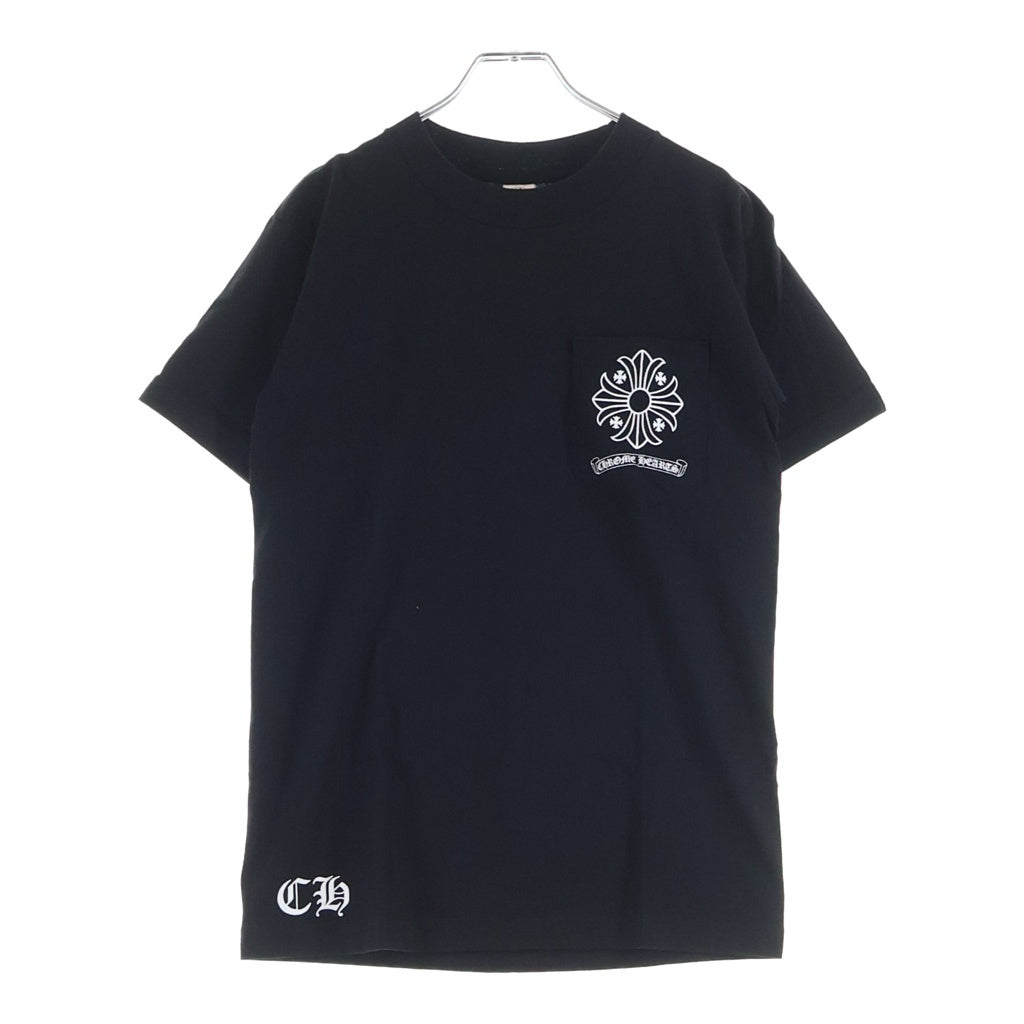 CHROME HEARTS(クロムハーツ) CH Plus Scroll Logo S/S Tee CHプラス スクロールラベルプリント クルーネック半袖Tシャツ ショートスリーブカットソー ブラック