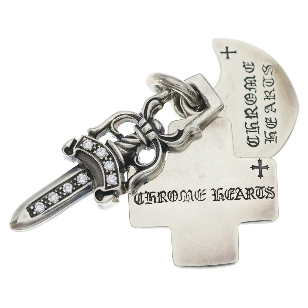 CHROME HEARTS(クロムハーツ) 3TRINKETS P/D スリートリンケッツ PAVEダイヤ ネックレストップ シルバー