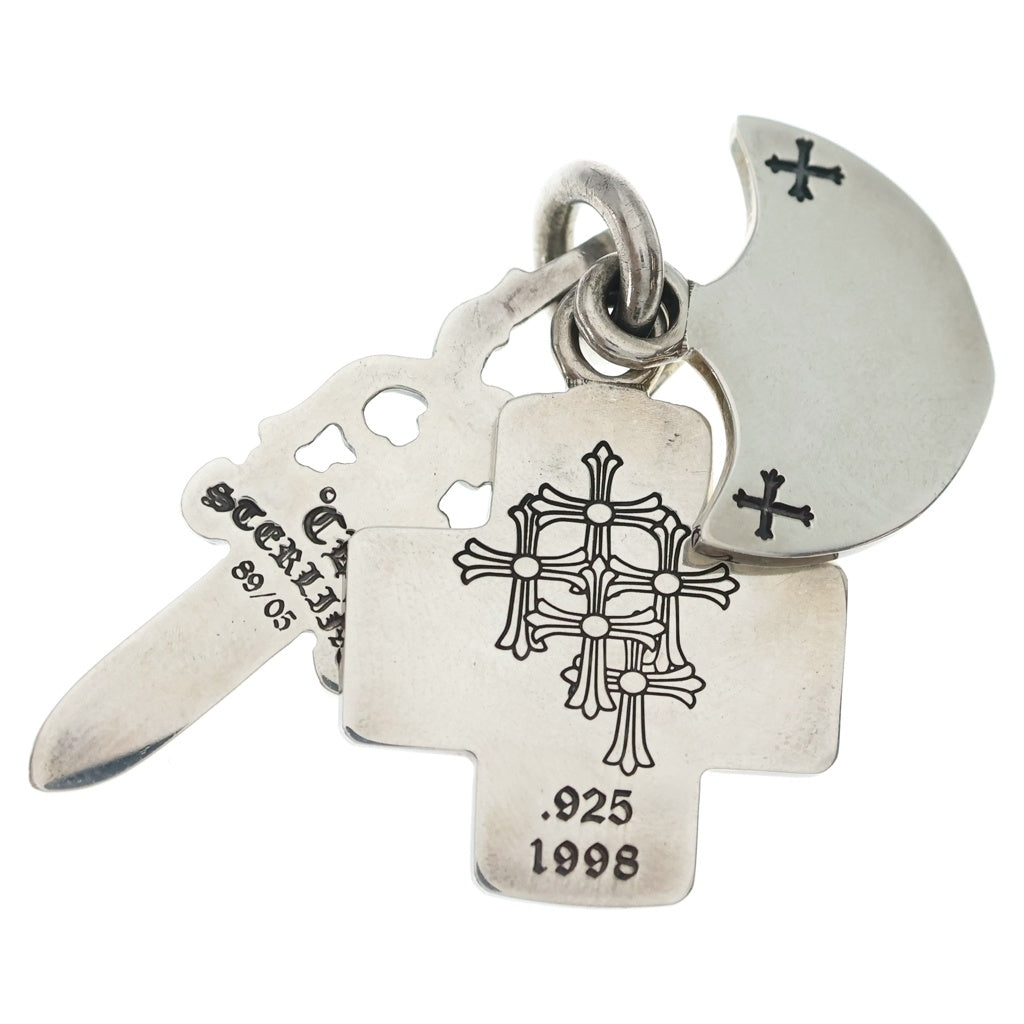 CHROME HEARTS(クロムハーツ) 3TRINKETS P/D スリートリンケッツ PAVEダイヤ ネックレストップ シルバー