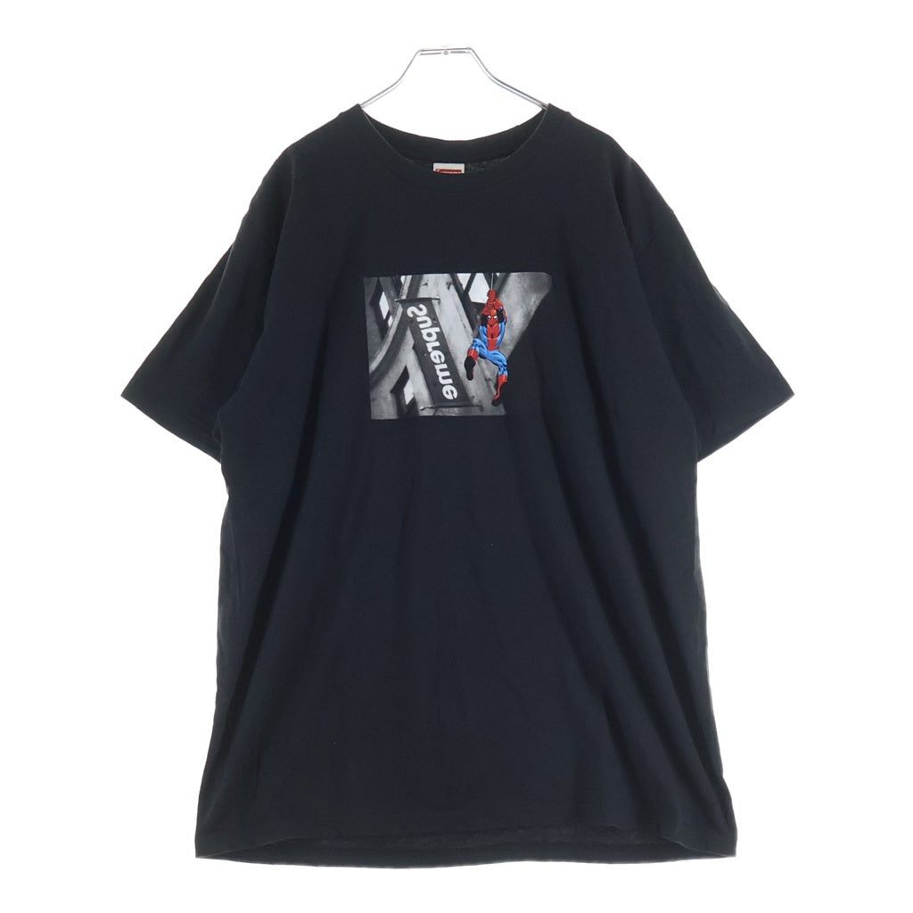 SUPREME(シュプリーム) 26SS Spider-Man Tee ロゴ スパイダーマン フロントプリント クルーネック 半袖Tシャツ ブラック