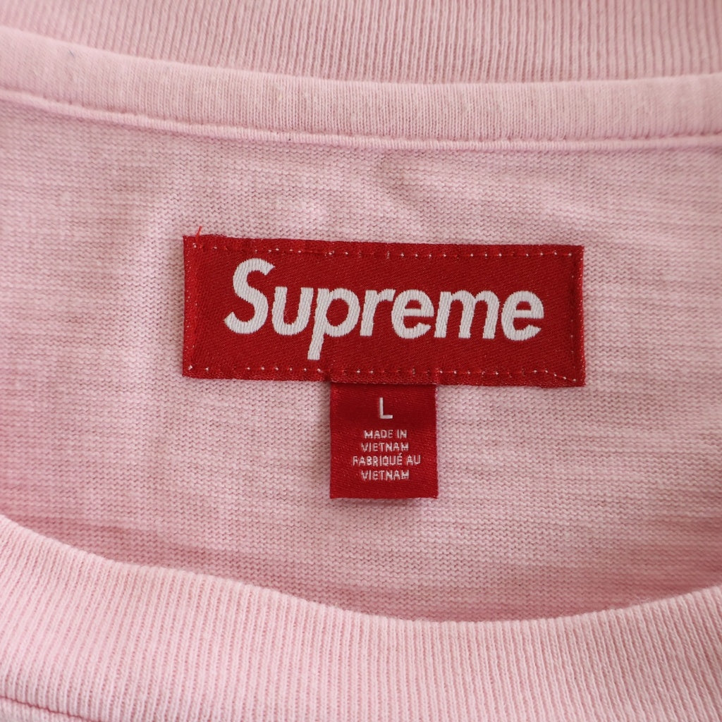 SUPREME(シュプリーム) 25SS Classic Logo S/S Pocket Tee ポケットロゴ刺繍 クルーネック 半袖Tシャツ ピンク