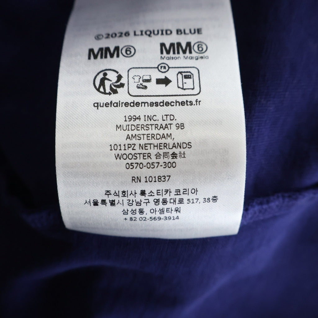 SUPREME(シュプリーム) 26SS ×MM6 Spit S/S Tee メゾンマルジェラ6 スピット クルーネック 半袖Tシャツ ネイビー/パープル