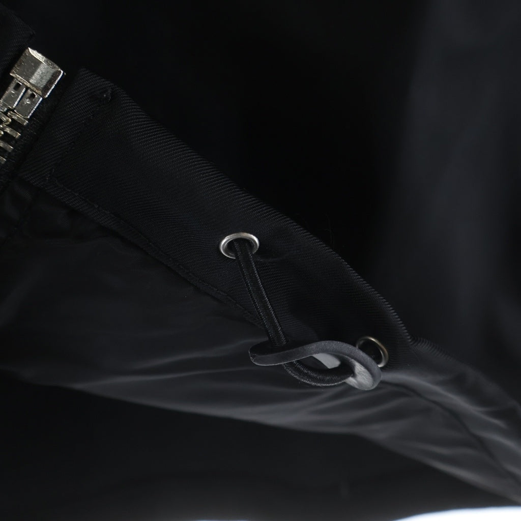PRADA(プラダ) RE-NYLON 袖スウェット切替 リナイロン ジップアップパーカー ブラック 138604 S222