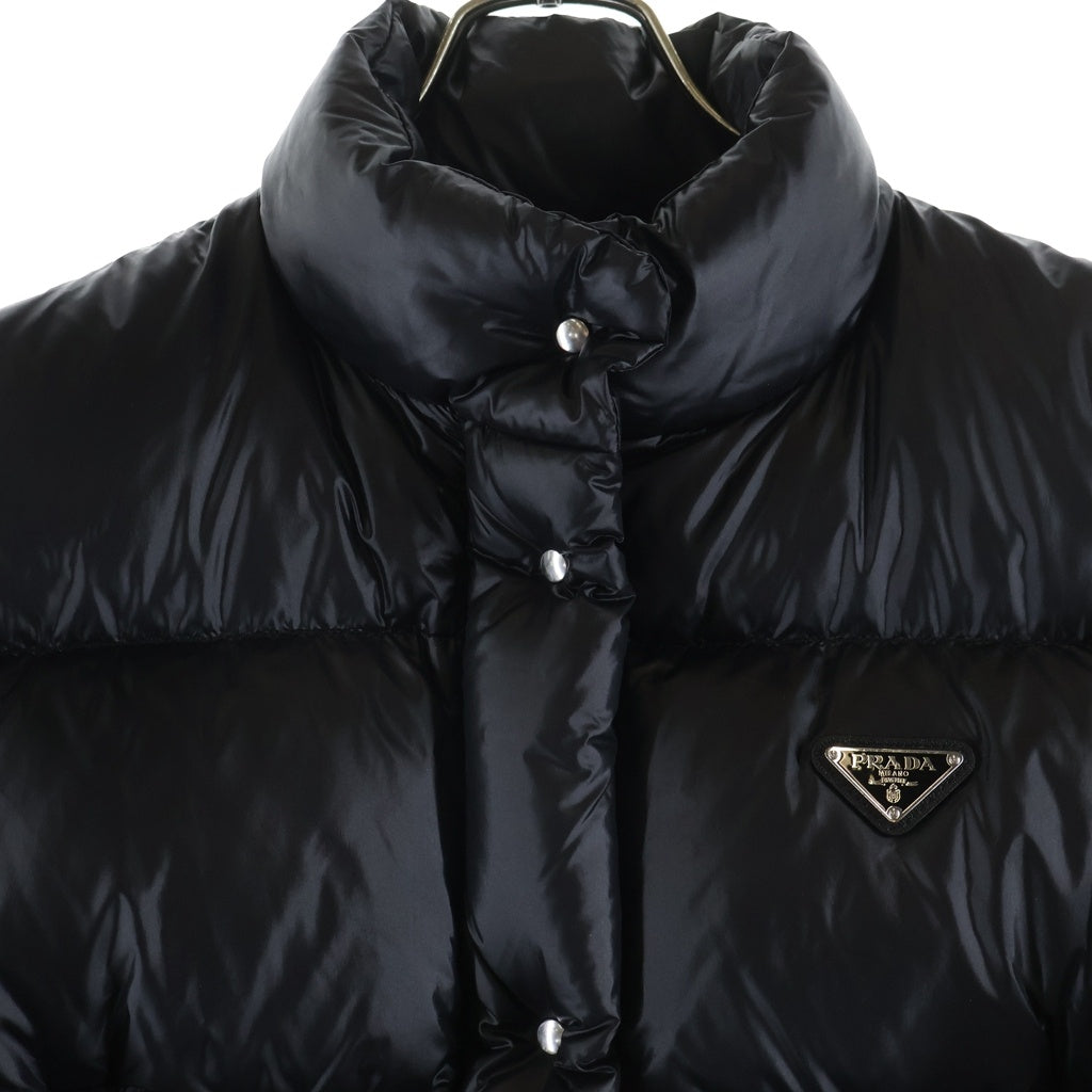 PRADA(プラダ) 24AW 三角ロゴプレート コンバーチブル クロップド ダウンジャケット ブラック レディース 291805 S222