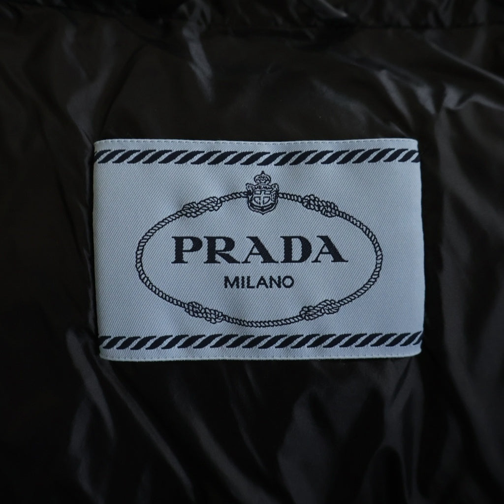 PRADA(プラダ) 24AW 三角ロゴプレート コンバーチブル クロップド ダウンジャケット ブラック レディース 291805 S222